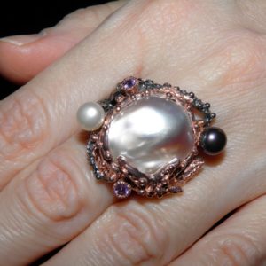 дизайнерский перстень с барочным жемчугом