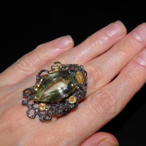 Серебряный перстень с празиолитом