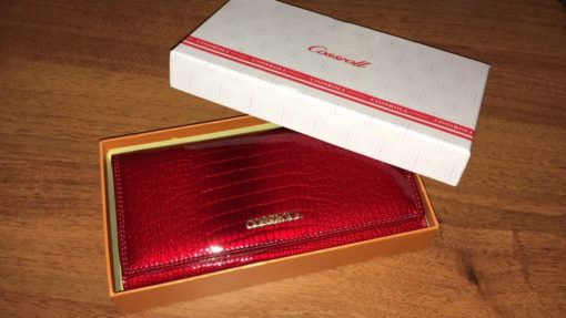 красный кожаный кошелёк купить в Украине