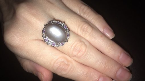 Серебряное кольцо с лунным камнем