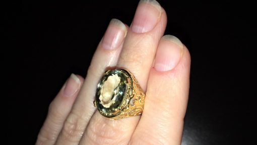 Серебряное кольцо с крупным празиолитом