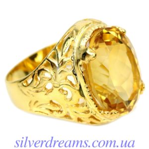 Серебряный перстень с цитрином
