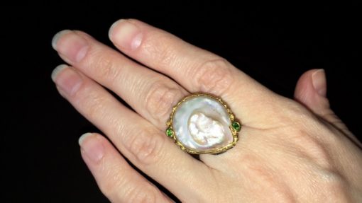 Серебряный перстень с барочным жемчугом