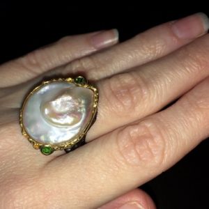 Серебряное кольцо с барочным жемчугом