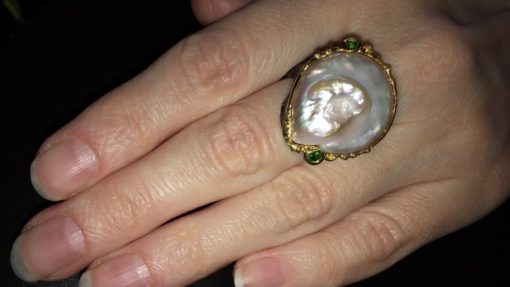 Серебряное кольцо с барочным жемчугом