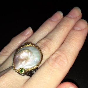 Серебряный перстень с барочным жемчугом