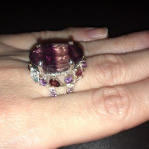 Серебряное кольцо с крупным флюоритом