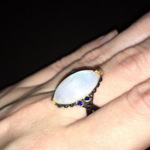 Перстень серебро лунный камень адуляр
