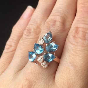 Серебряное кольцо со швейцарскими топазами