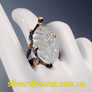 Кольцо серебро натуральный празиолит