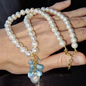 Топазово-жемчужное ожерелье