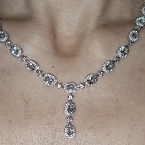 Ожерелье серебро натуральный аквамарин