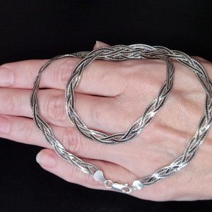 Цепь/ожерелье косичка серебро 925