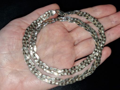 Цепочка ожерелье косичка серебро 925