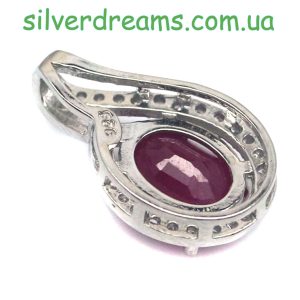 Кулон серебро натуральный рубин