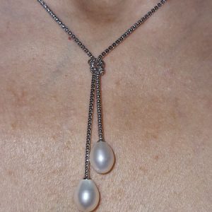 Ожерелье серебро природный жемчуг