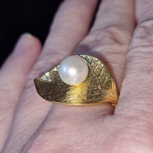 Кольцо серебро натуральный жемчуг