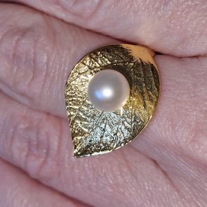 Кольцо серебро природный жемчуг