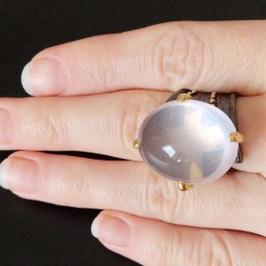 Перстень серебро природный розовый кварц