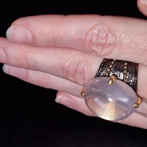 Кольцо серебро натуральный розовый кварц
