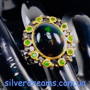 Кольцо серебро природный австралийский опал