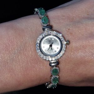 Часы/браслет серебро природный изумруд