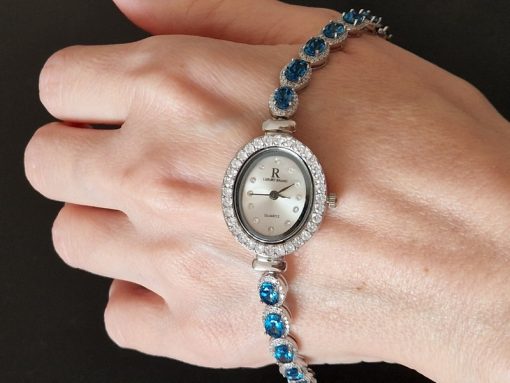 Часы/браслет серебро натуральный лондон-топаз