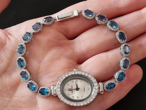 Часы/браслет серебро природный лондон-топаз