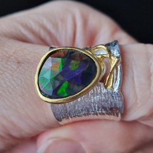 Кольцо серебро природный австралийский опал