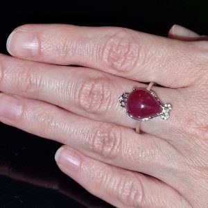 Кольцо серебро природный рубин