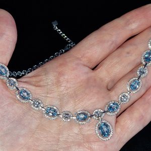 Ожерелье серебро природный топаз