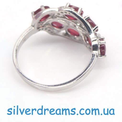 Кольцо серебро натуральный рубин