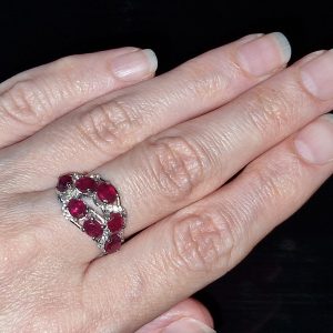 Кольцо серебро натуральный рубин