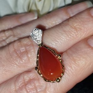 Кулон серебро натуральный сердолик