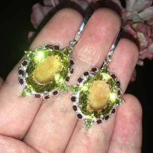 Серьги серебро натуральный лимонный кварц