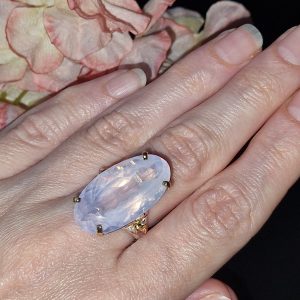 Перстень серебро натуральный лавандовый кварц