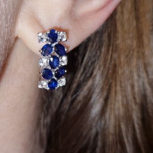 Серьги серебро природный кианит