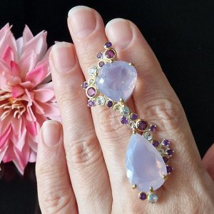 Подвес серебро натуральный лавандовый кварц