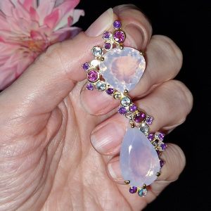 Кулон серебро натуральный лавандовый кварц