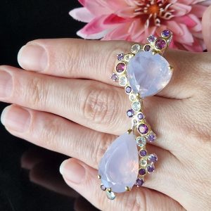 Кулон серебро природный лавандовый кварц