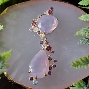 Кулон серебро природный лавандовый кварц