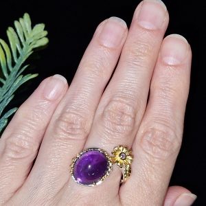 Кольцо серебро натуральный аметист