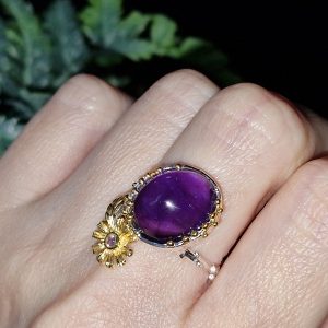 Кольцо серебро натуральный аметист