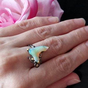 Кольцо серебро натуральный эфиопский опал