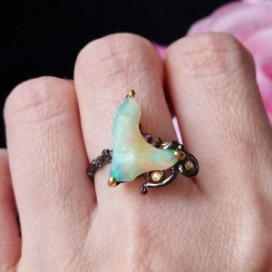 Кольцо серебро природный эфиопский опал