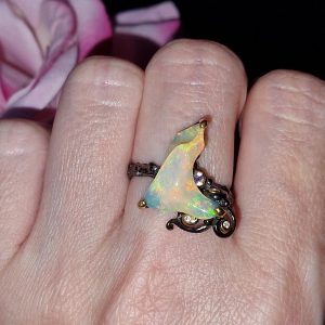 Кольцо серебро натуральный эфиопский опал