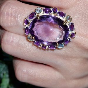 Перстень серебро натуральный аметист