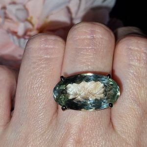 Перстень серебро натуральный празиолит