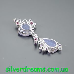 Подвес серебро натуральный лавандовый кварц