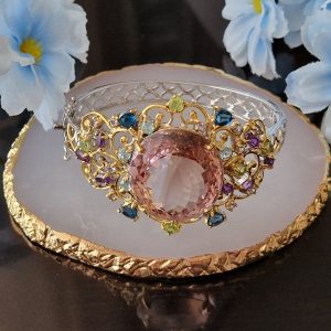 Браслет серебро природный аметрин и мульти